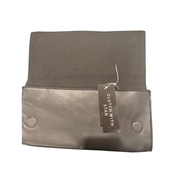 BCBG Paris Black Studded Envelope Clutch Evening Bag